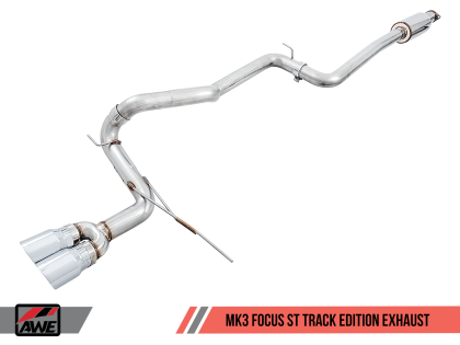 AWE Tuning Ford Focus ST Track Edition Cat-Back Exhaust - Chrome Silver Tips